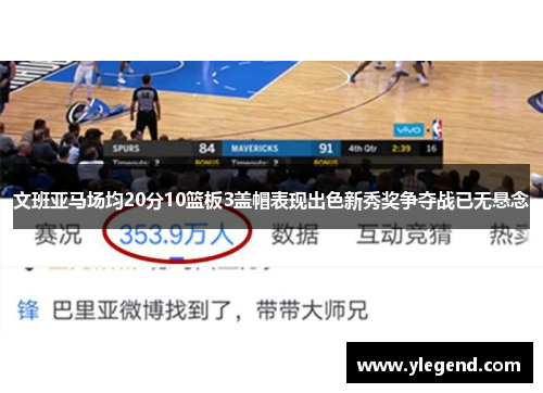 文班亚马场均20分10篮板3盖帽表现出色新秀奖争夺战已无悬念